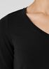 Stretch Jersey Knit V-Neck Long Top