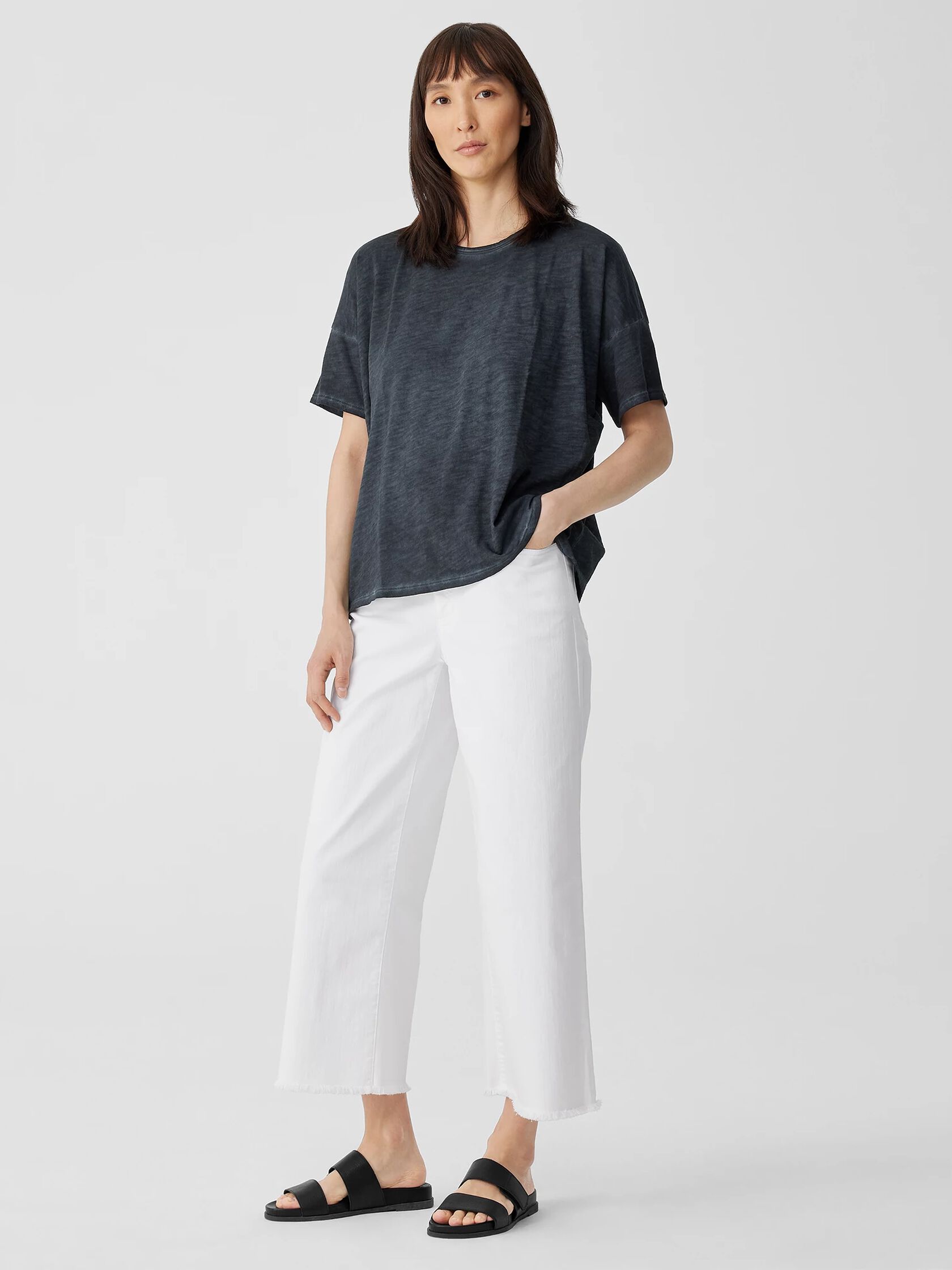 Organic Cotton Hazy Slub Crew Neck Tee