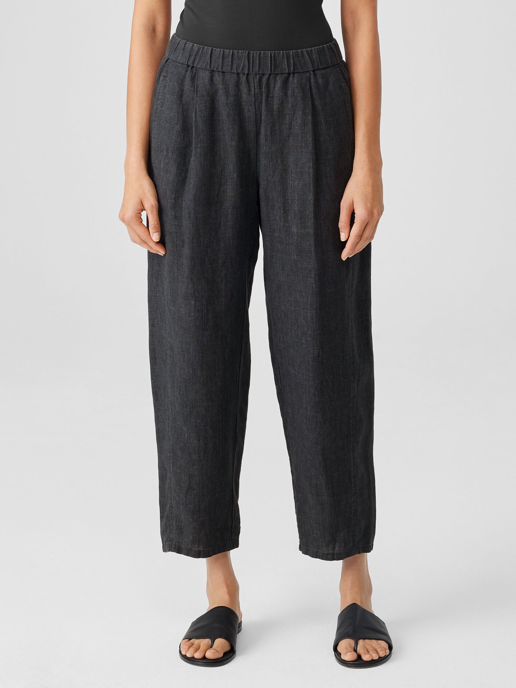 Washed Organic Linen Delave Lantern Pant