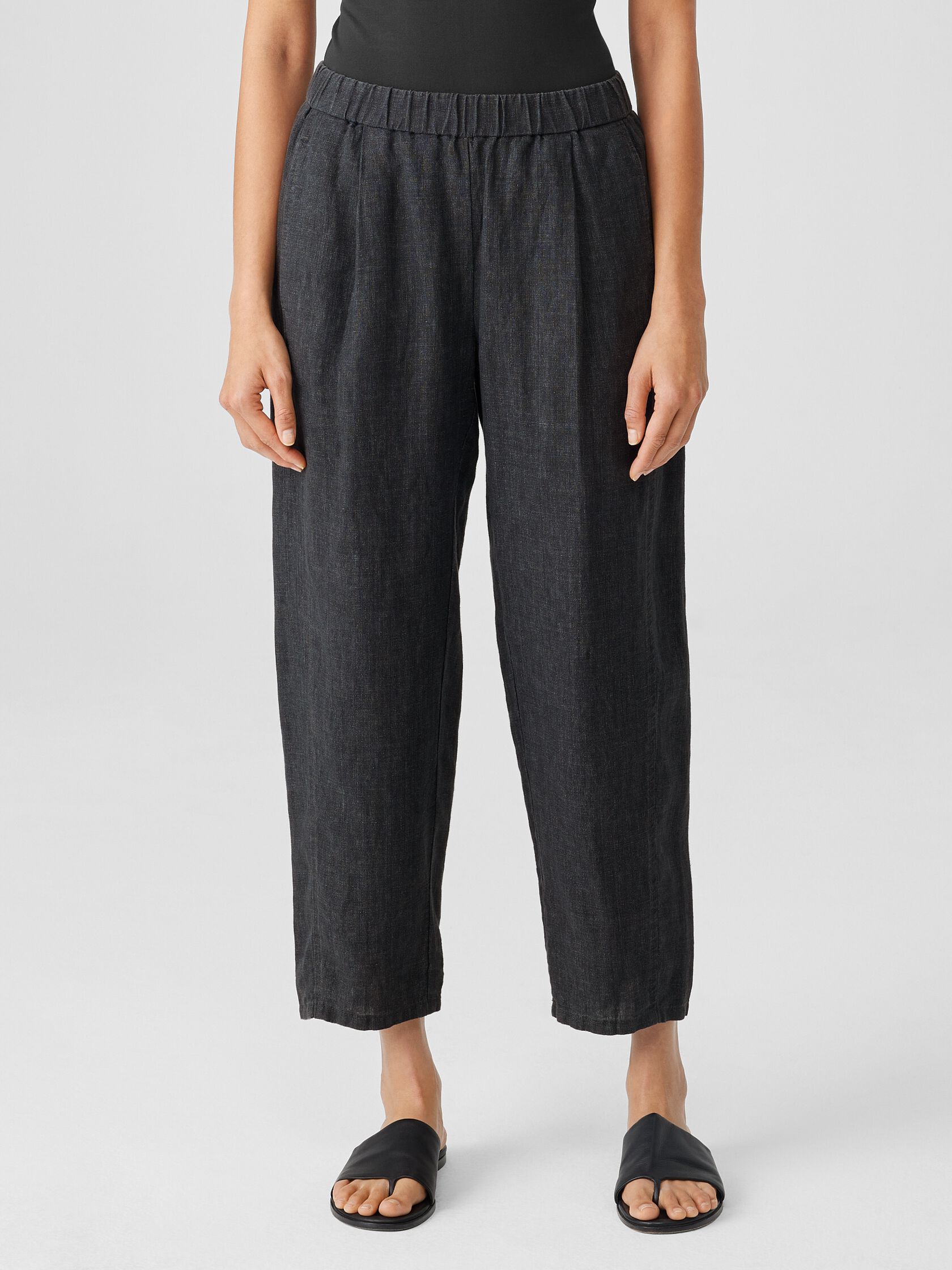 Washed Organic Linen Delave Lantern Pant | EILEEN FISHER