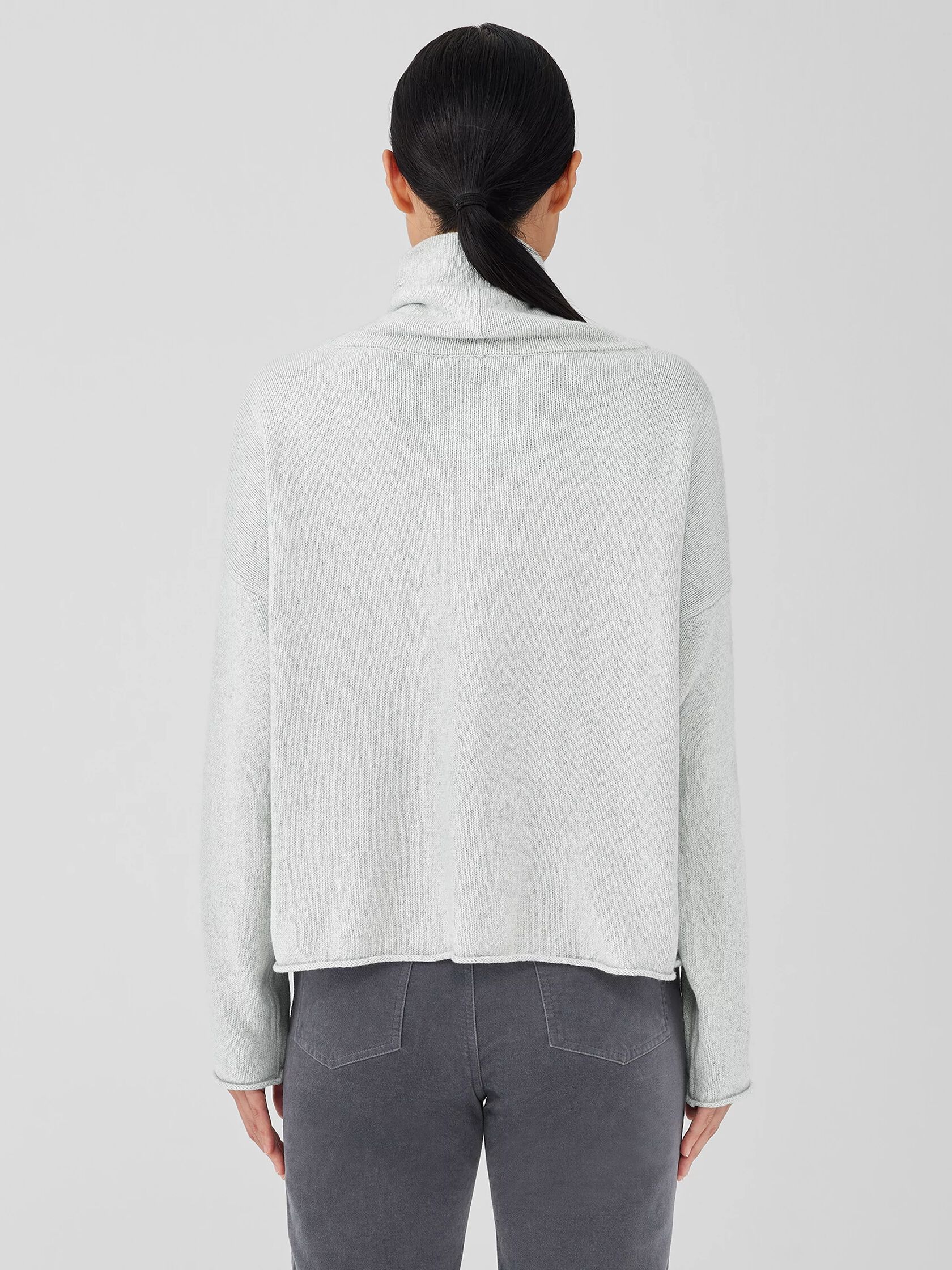 Cotton and Recycled Cashmere Turtleneck Box-Top