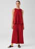 Organic Cotton Slubby Rib Knit Wide-Leg Pant