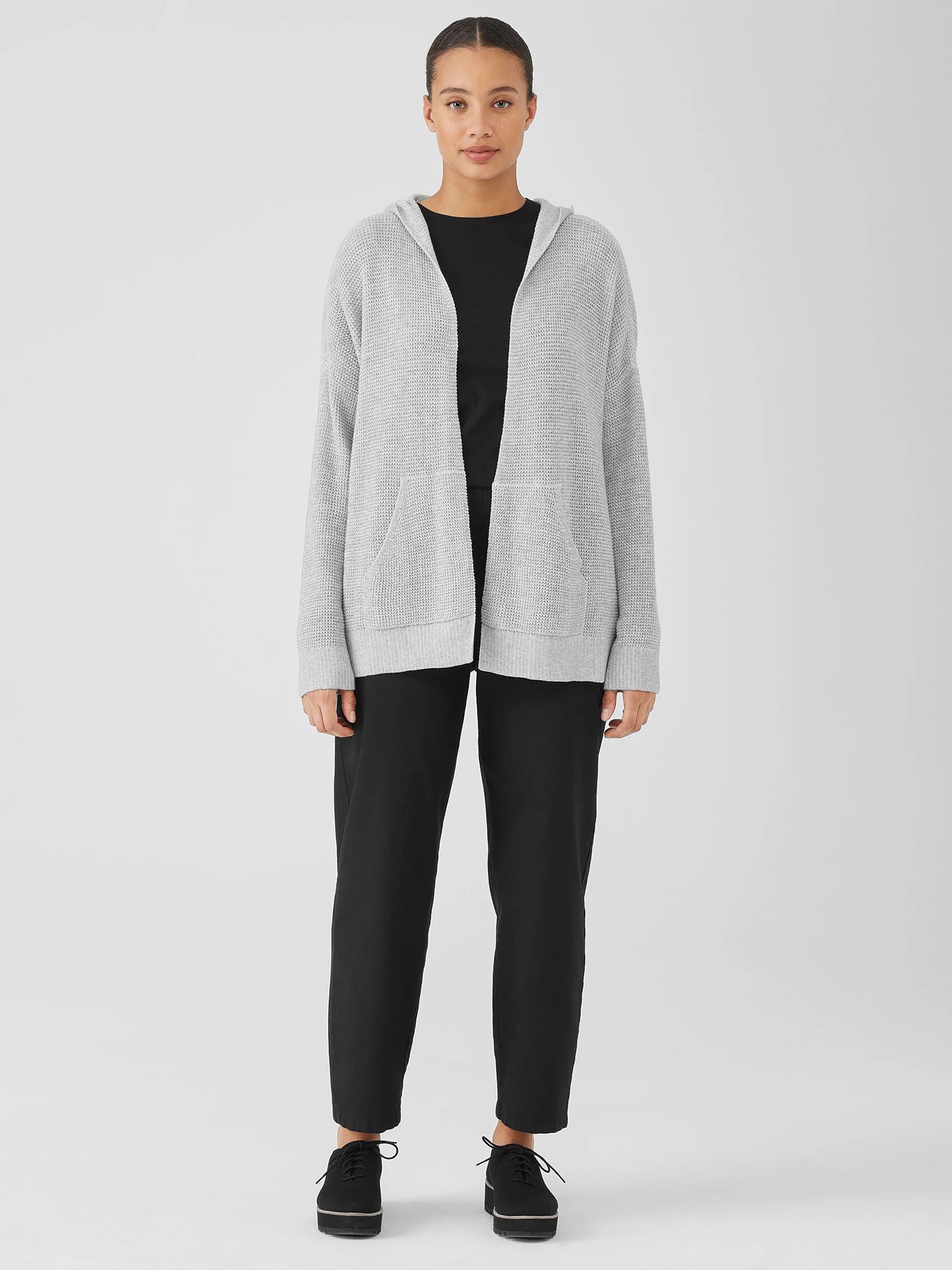 Peruvian Organic Cotton Hooded Cardigan