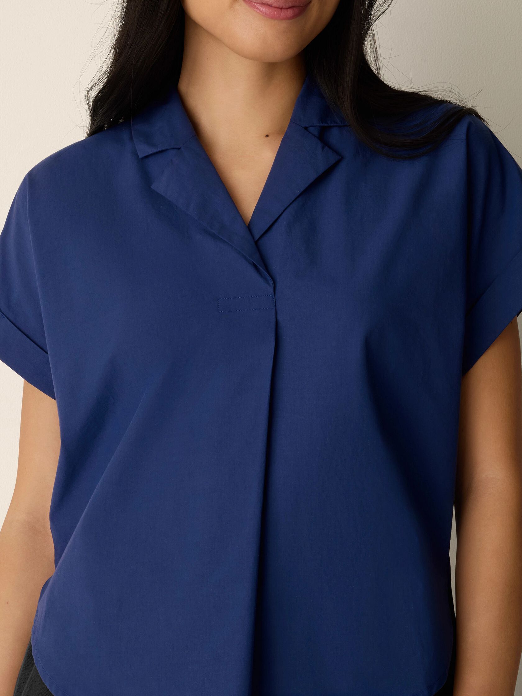 Organic Cotton Poplin Notch Collar Shirt