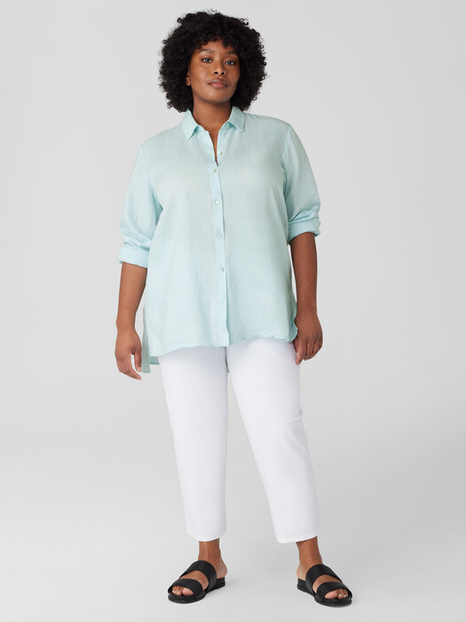 Washable Stretch Crepe Straight Pant with Yoke