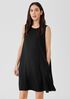 Silk Georgette Crepe Round Neck Dress