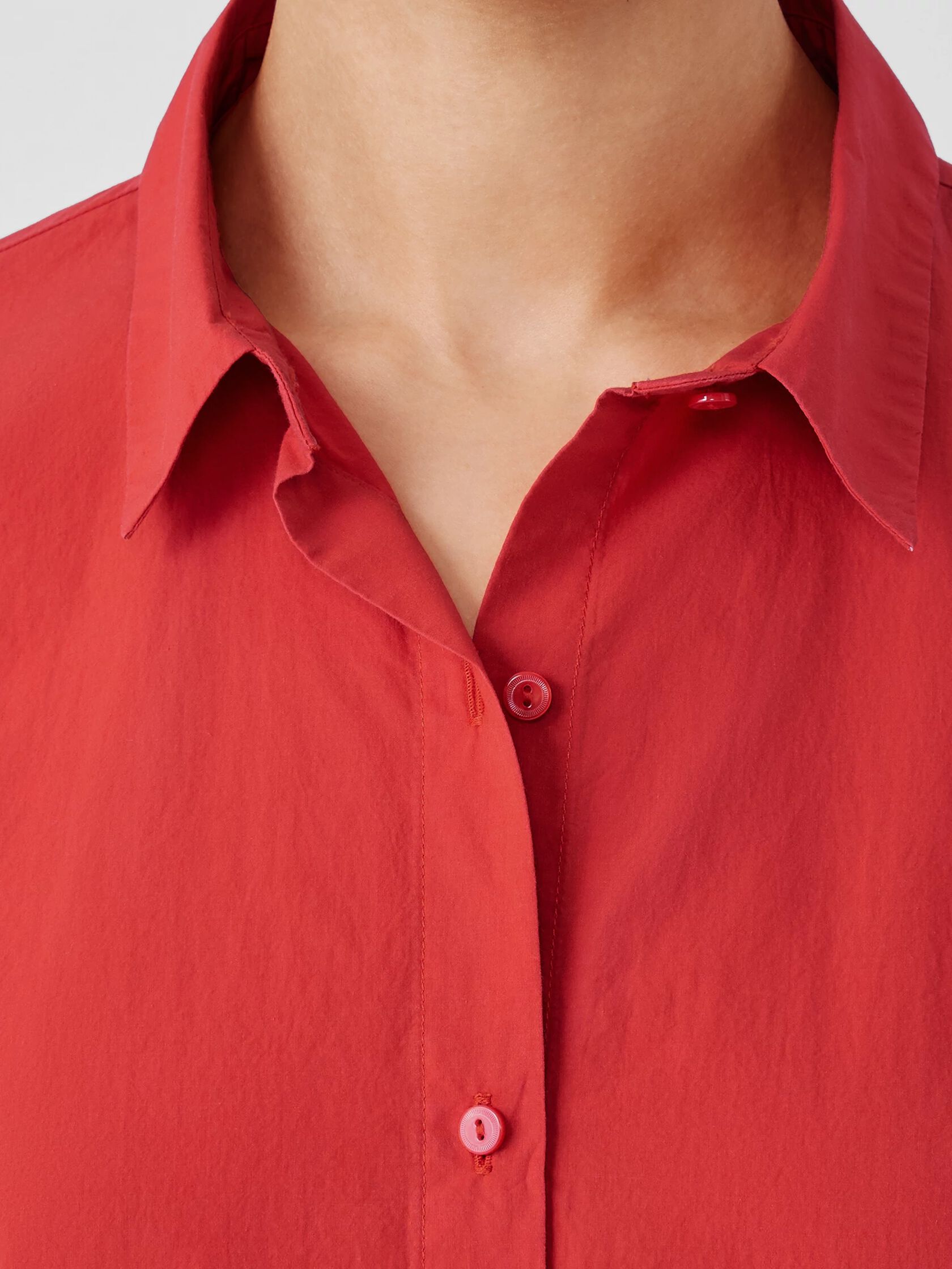 Washed Organic Cotton Poplin Classic Collar Shirt