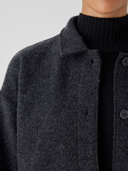 Lightweight Boiled Wool Classic Collar Jacket in Regenerative Wool ...