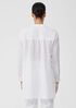 Linen Cotton Sheer Check Mandarin Collar Long Shirt