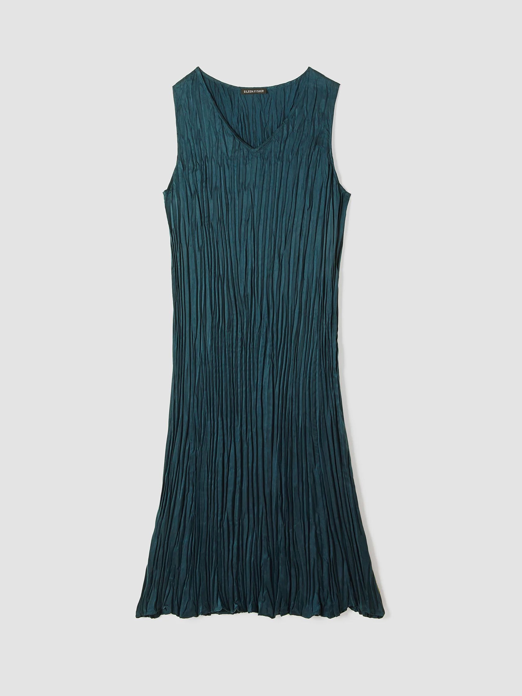 Crushed Cupro V-Neck Dress