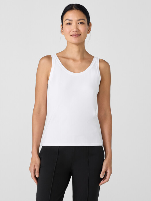 Pima Cotton Stretch Jersey Scoop Neck Tank