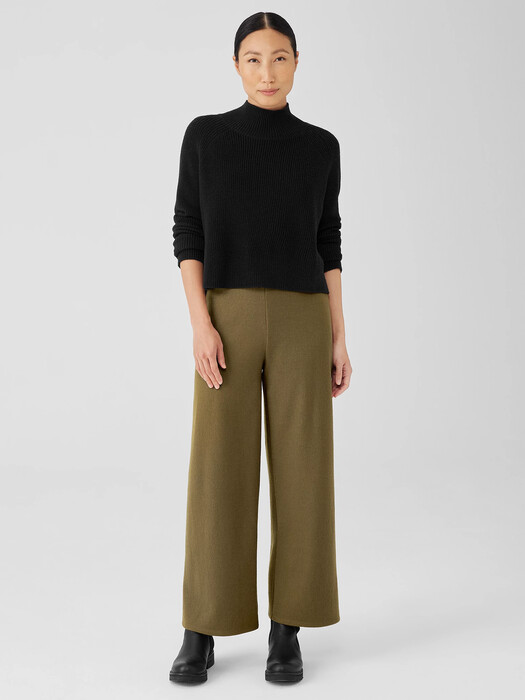 Merino Cropped Turtleneck Top in Regenerative Wool