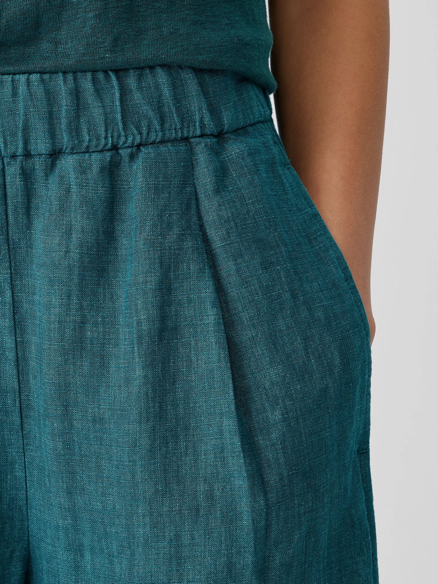 Washed Organic Linen Délavé Lantern Pant
