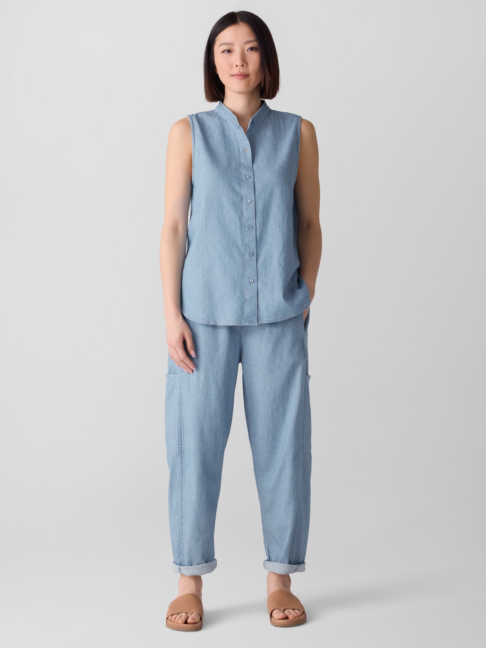 Airy Organic Cotton Twill Cargo Pant
