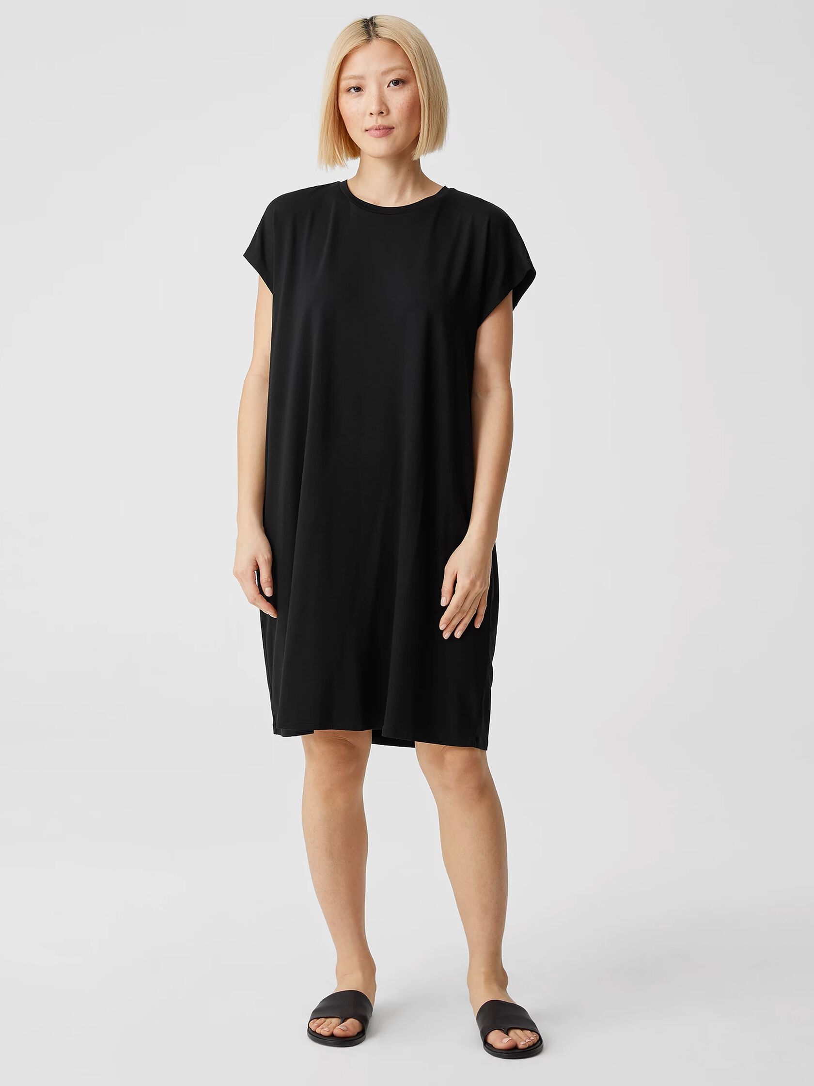 Fine Jersey Cap-Sleeve Dress