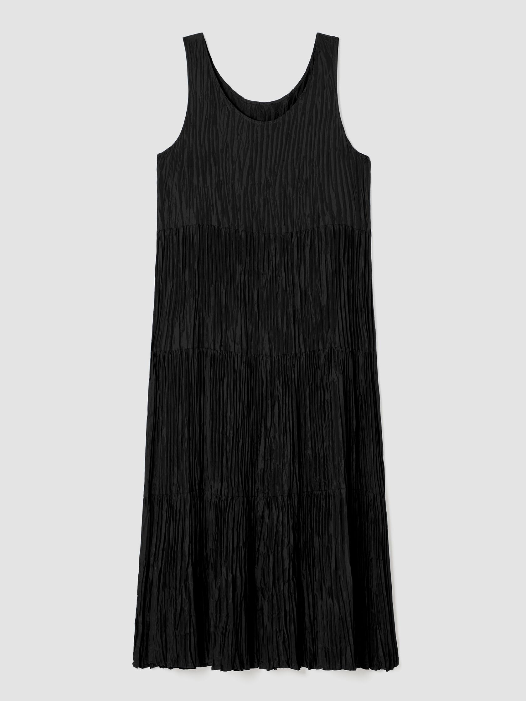 Crushed Silk Tiered Dress