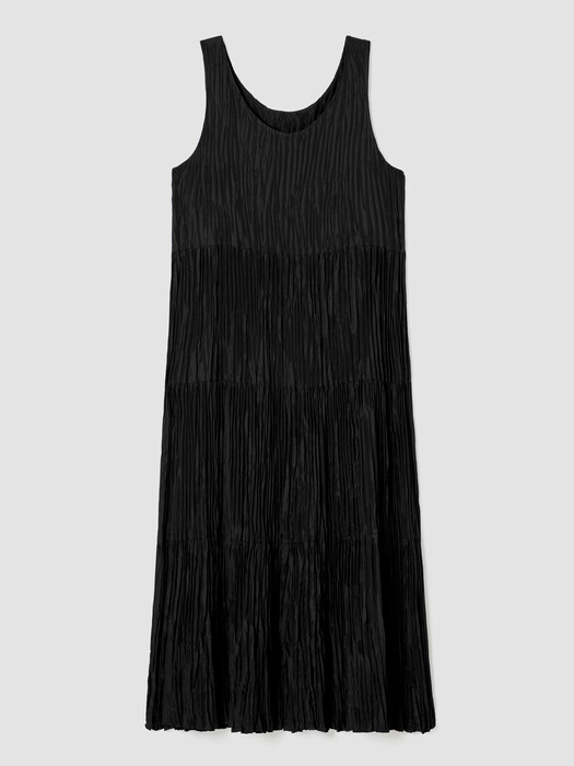 Crushed Silk Tiered Dress