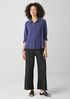 Silk Georgette Crepe Classic Collar Shirt