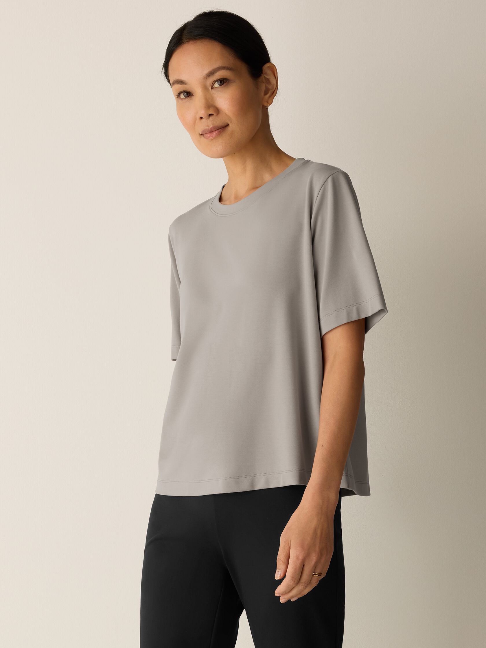 Extra-Fine Ponte Crew Neck Tee