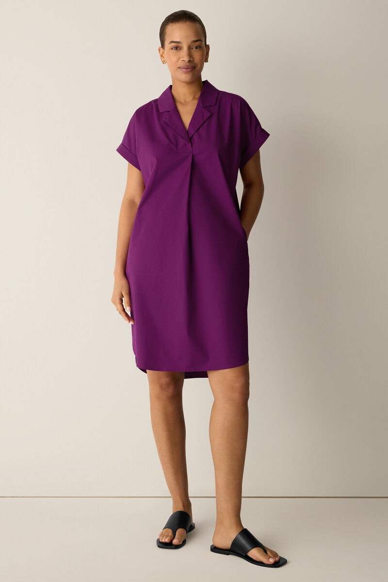 eileen fisher cotton dress EILEEN FISHER Organic Cotton Jersey Round Neck Dress, Regular - S(6-8)