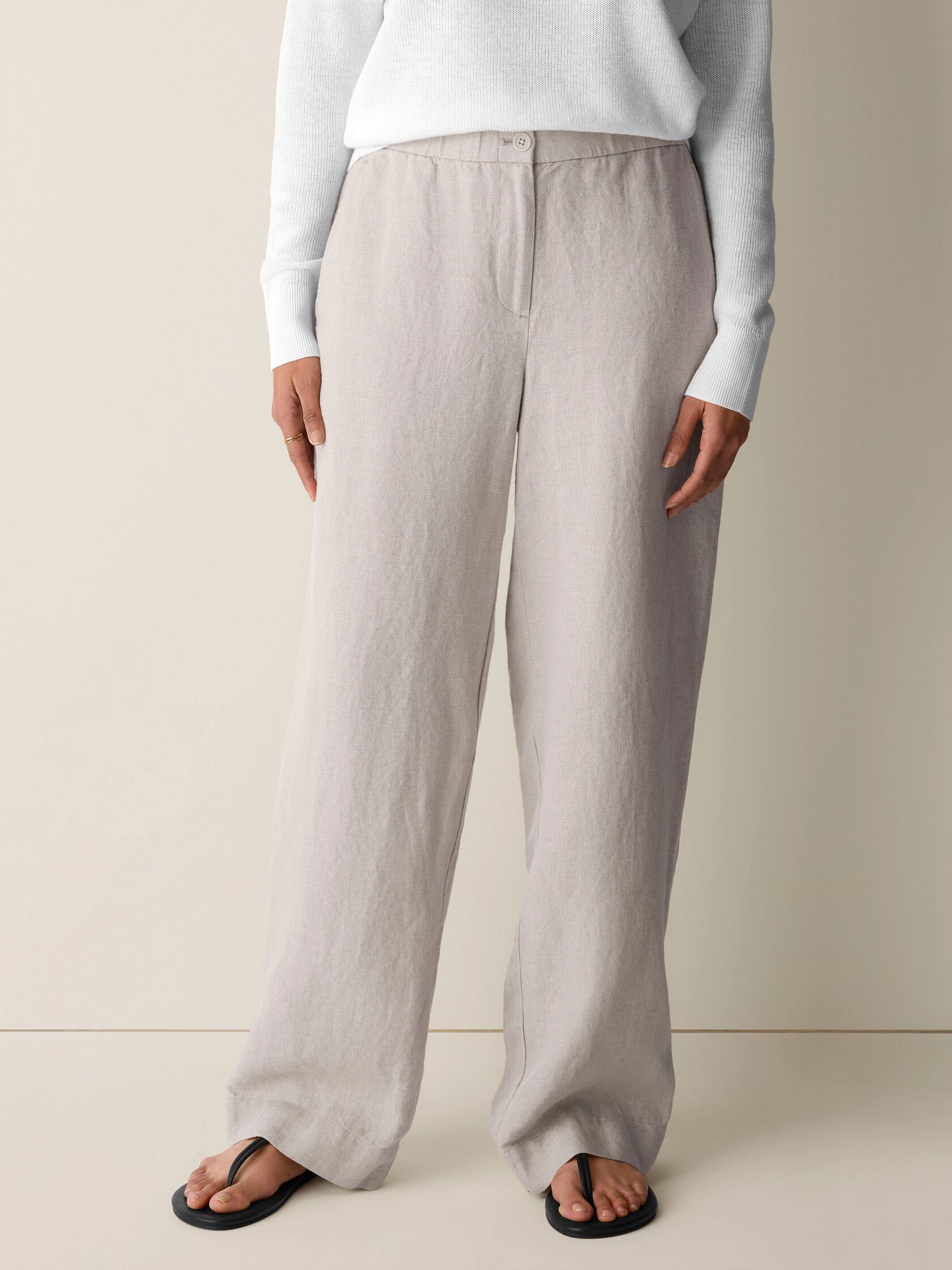 Heavy Organic Linen Full-Length Straight Pant