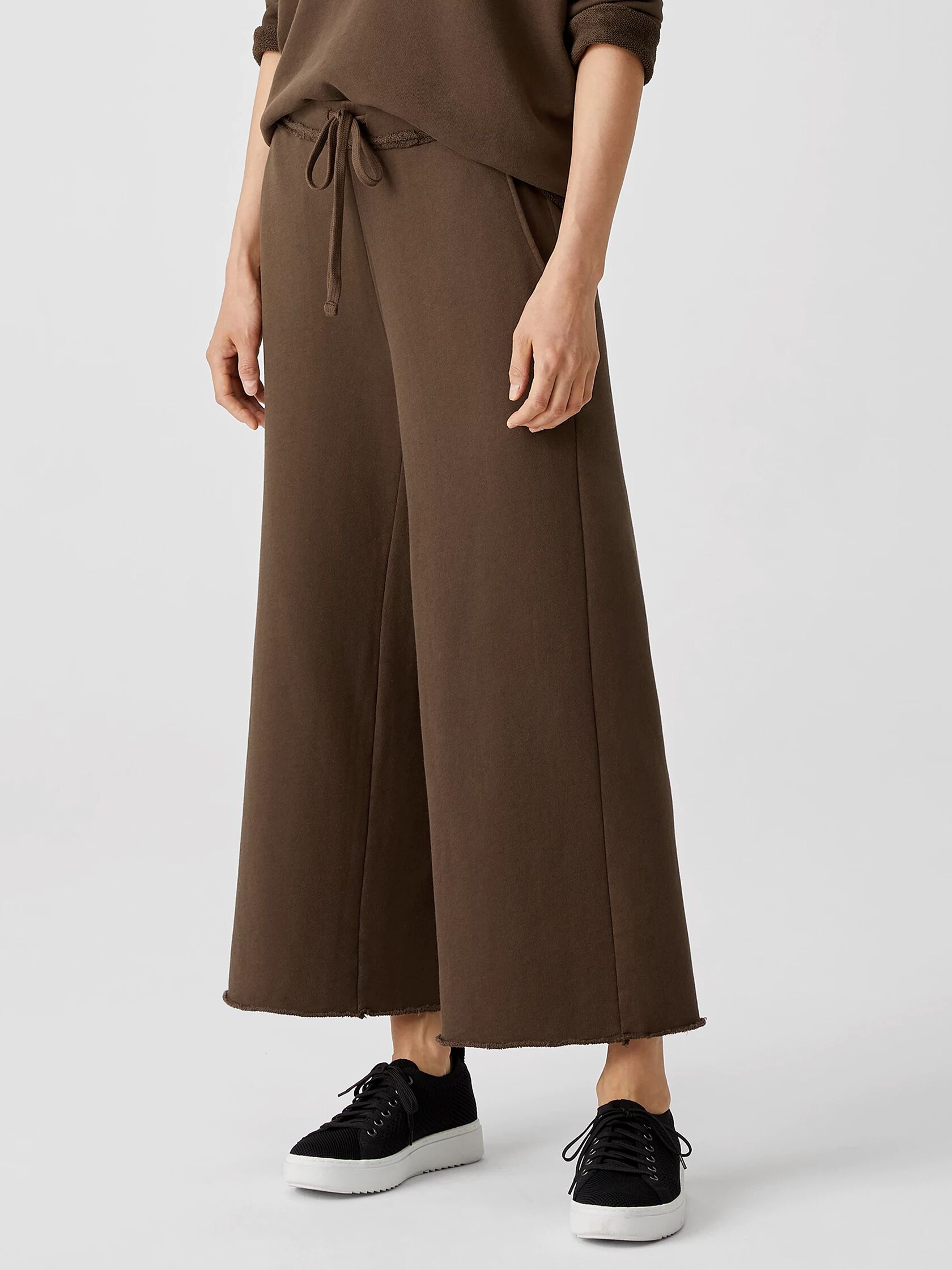 Organic Cotton French Terry Wide-Leg Pant