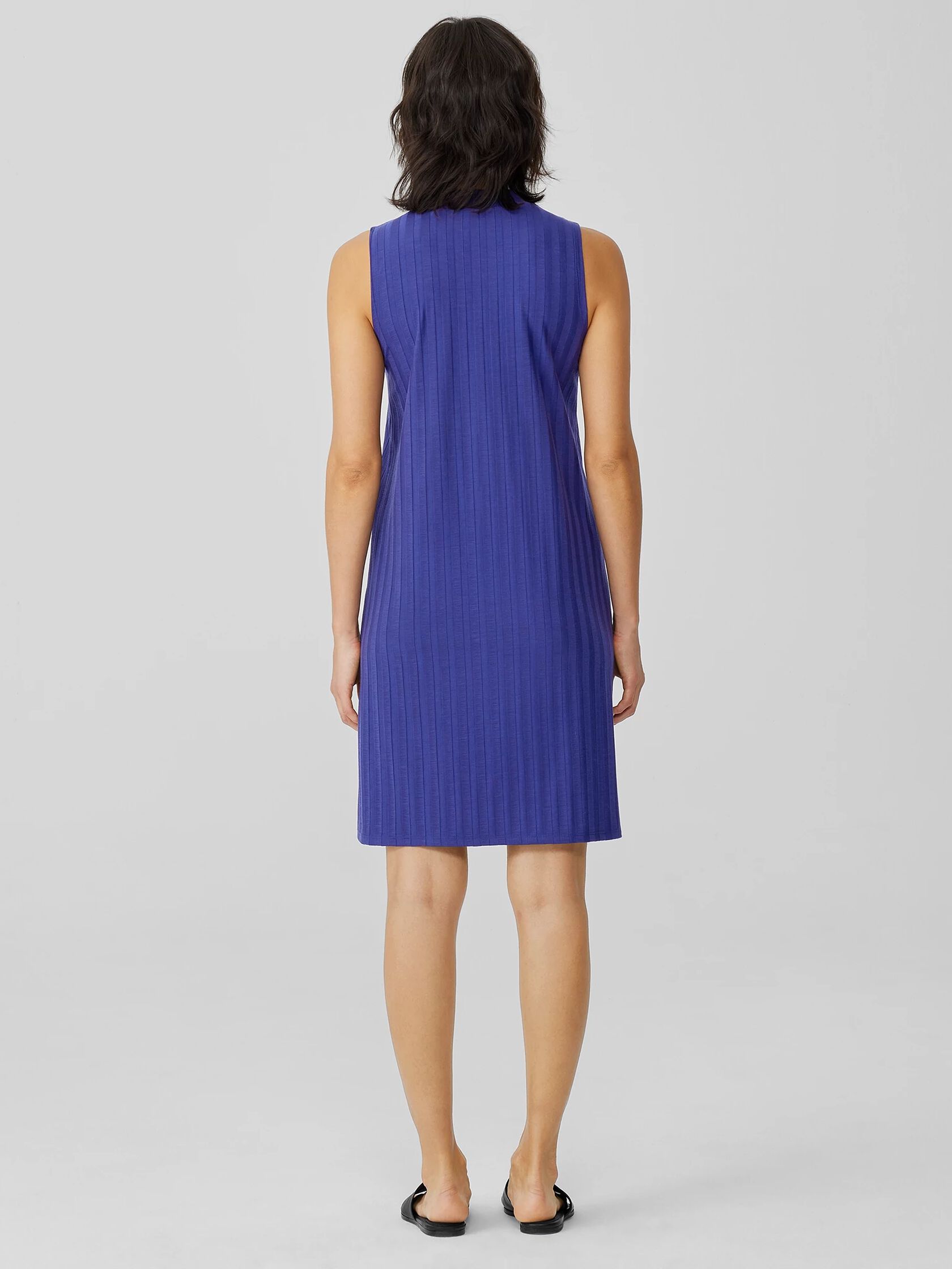 Wide Rib Stretch Mock Neck Dress