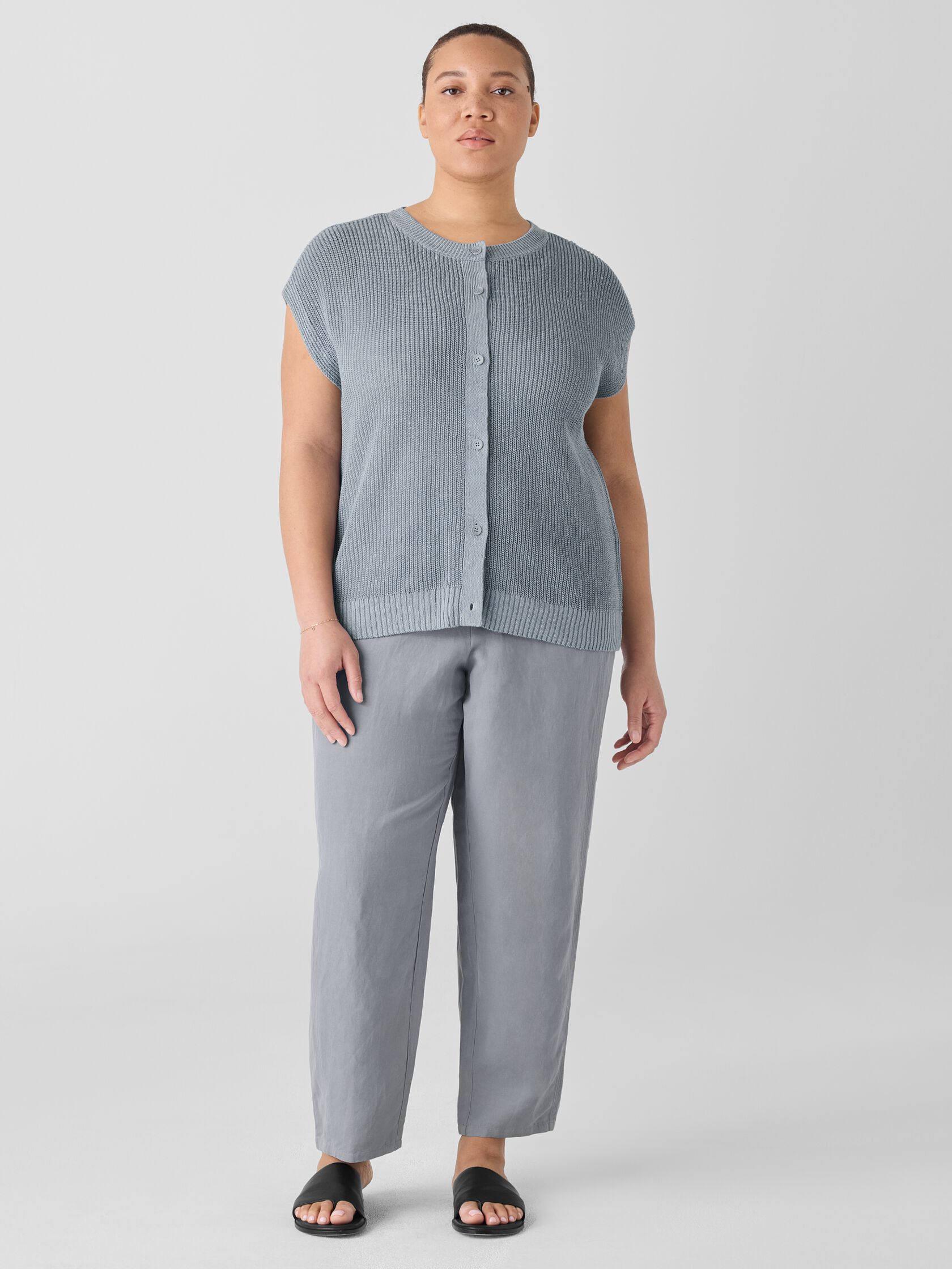 Organic Linen Cotton Cord Vest