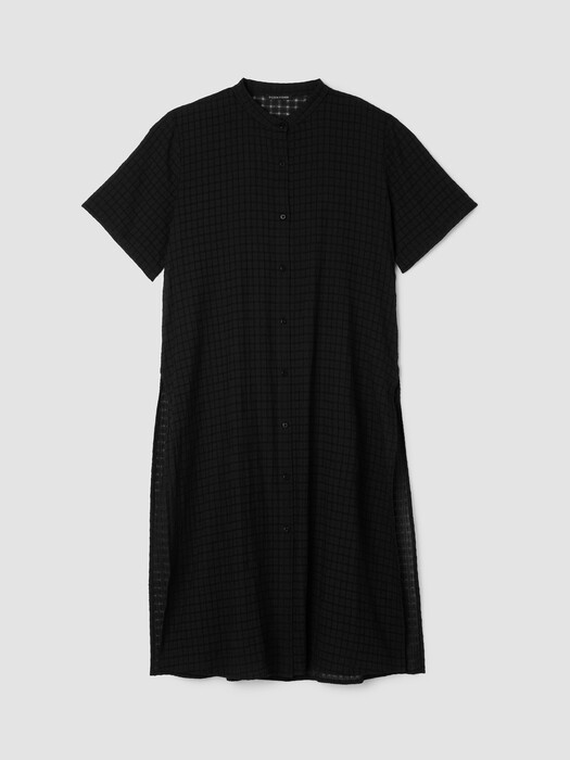 Organic Cotton Voile Box Band Collar Shirt