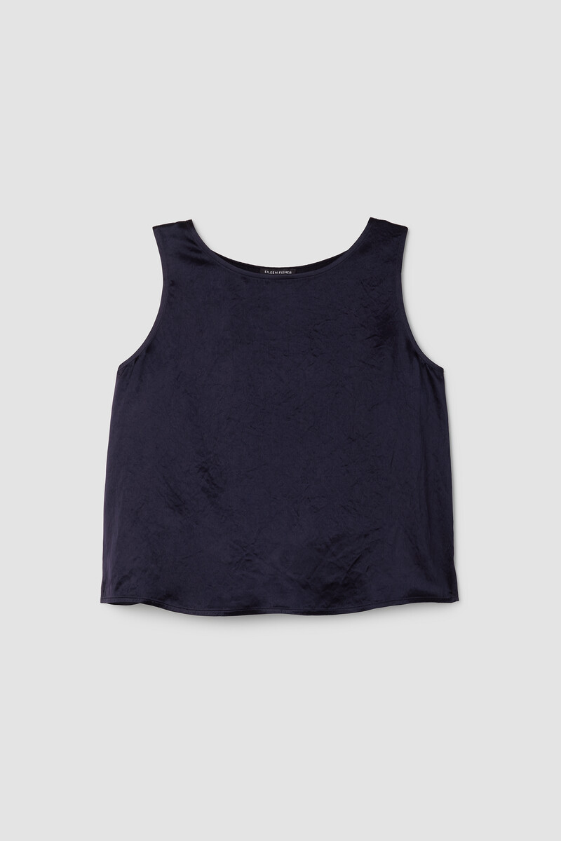 Textured Satin Ballet Neck Tank Textured Satin Ballet Neck Tank