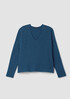 Italian Cashmere Ribbed V-Neck Top