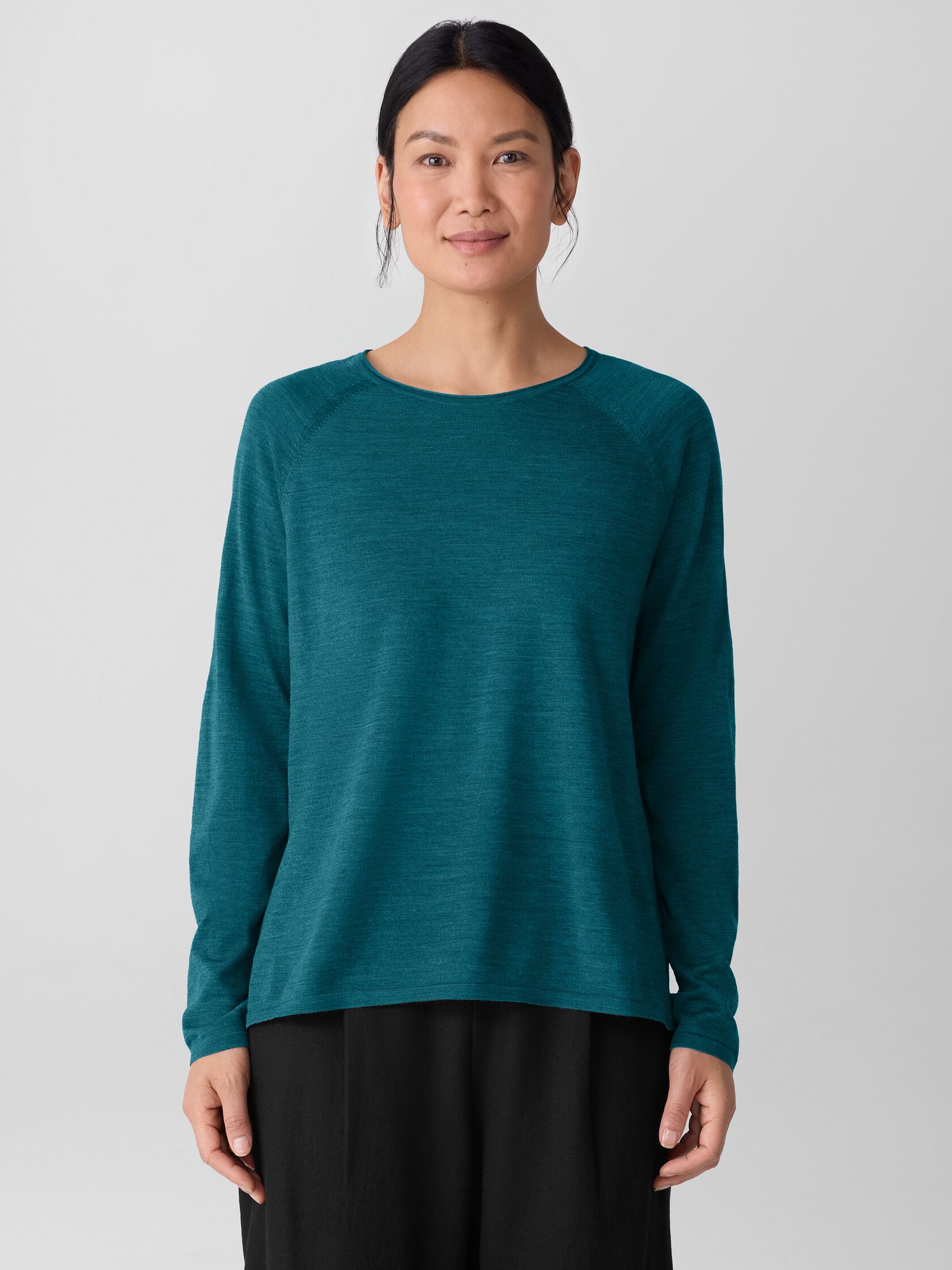 Superfine Merino Crew Neck Top in Regenerative Wool