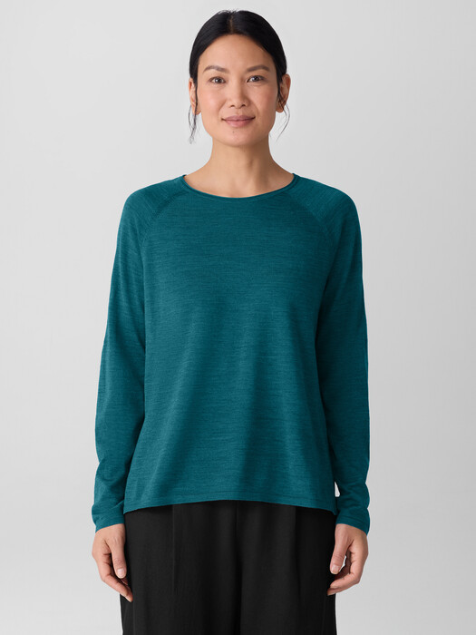 Superfine Merino Crew Neck Top in Regenerative Wool
