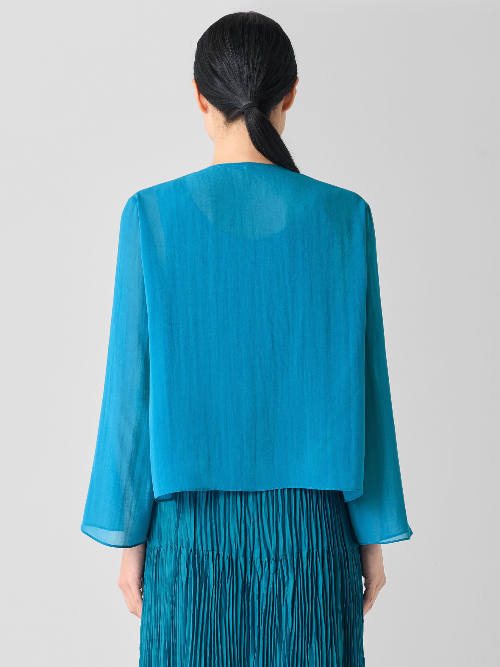 Sheer Silk Georgette Tie Jacket