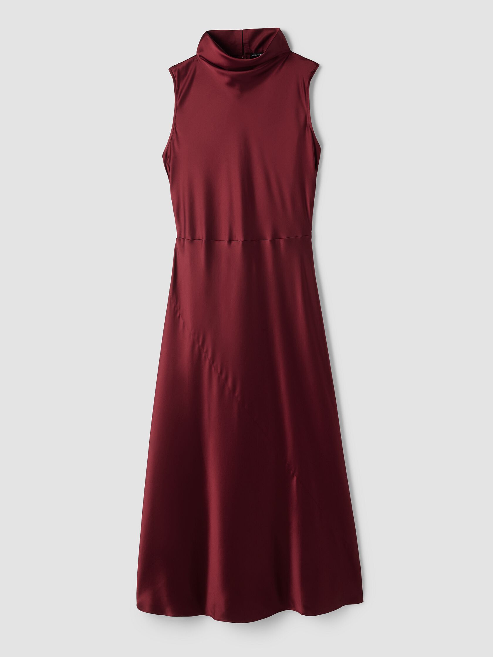 Stretch Silk Charmeuse Bias Cowl Neck Dress