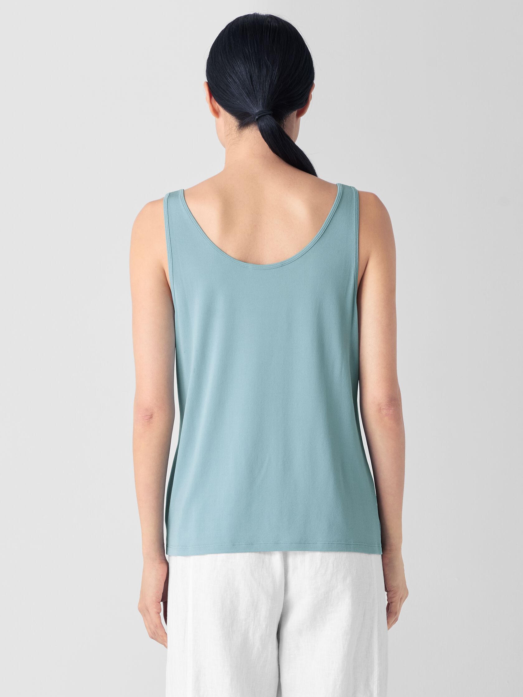 Stretch Silk Jersey Scoop Neck Tank