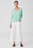 Organic Linen Cotton Slub V-Neck Top