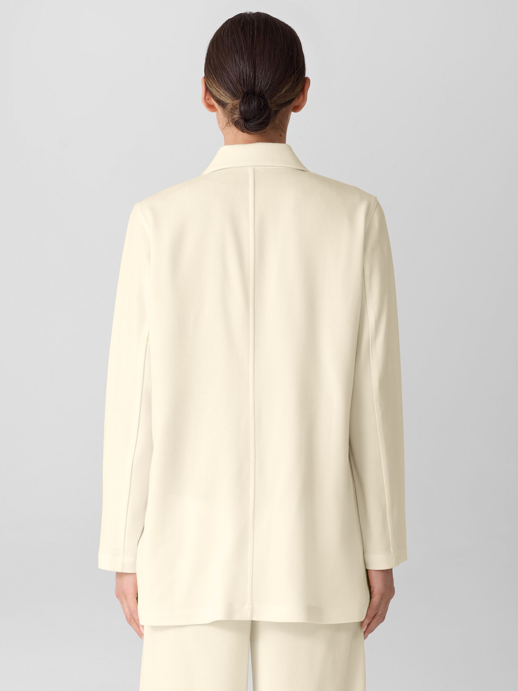 Stretch Wool Crepe Long Blazer