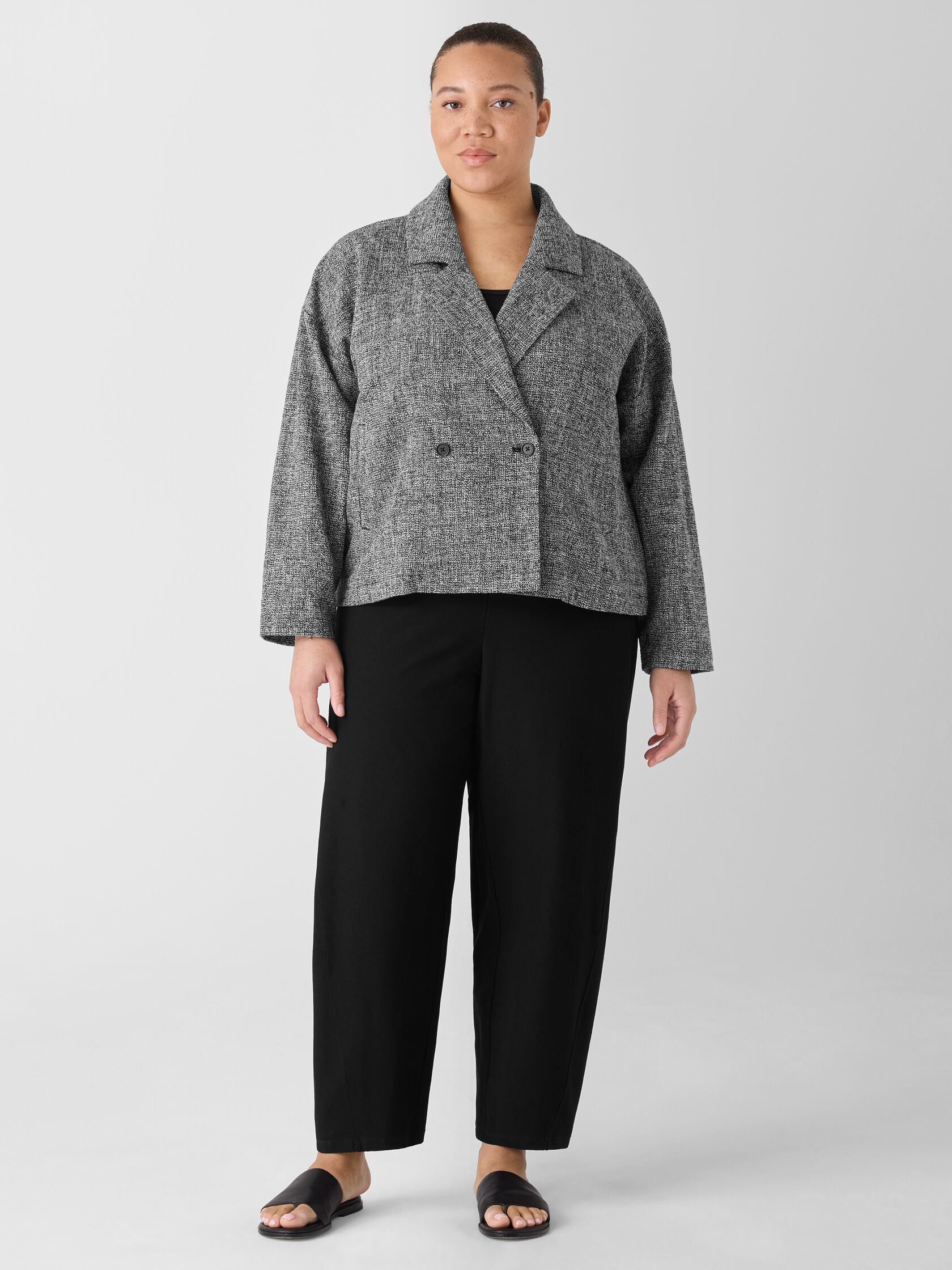 Organic Cotton Tweed Short Blazer