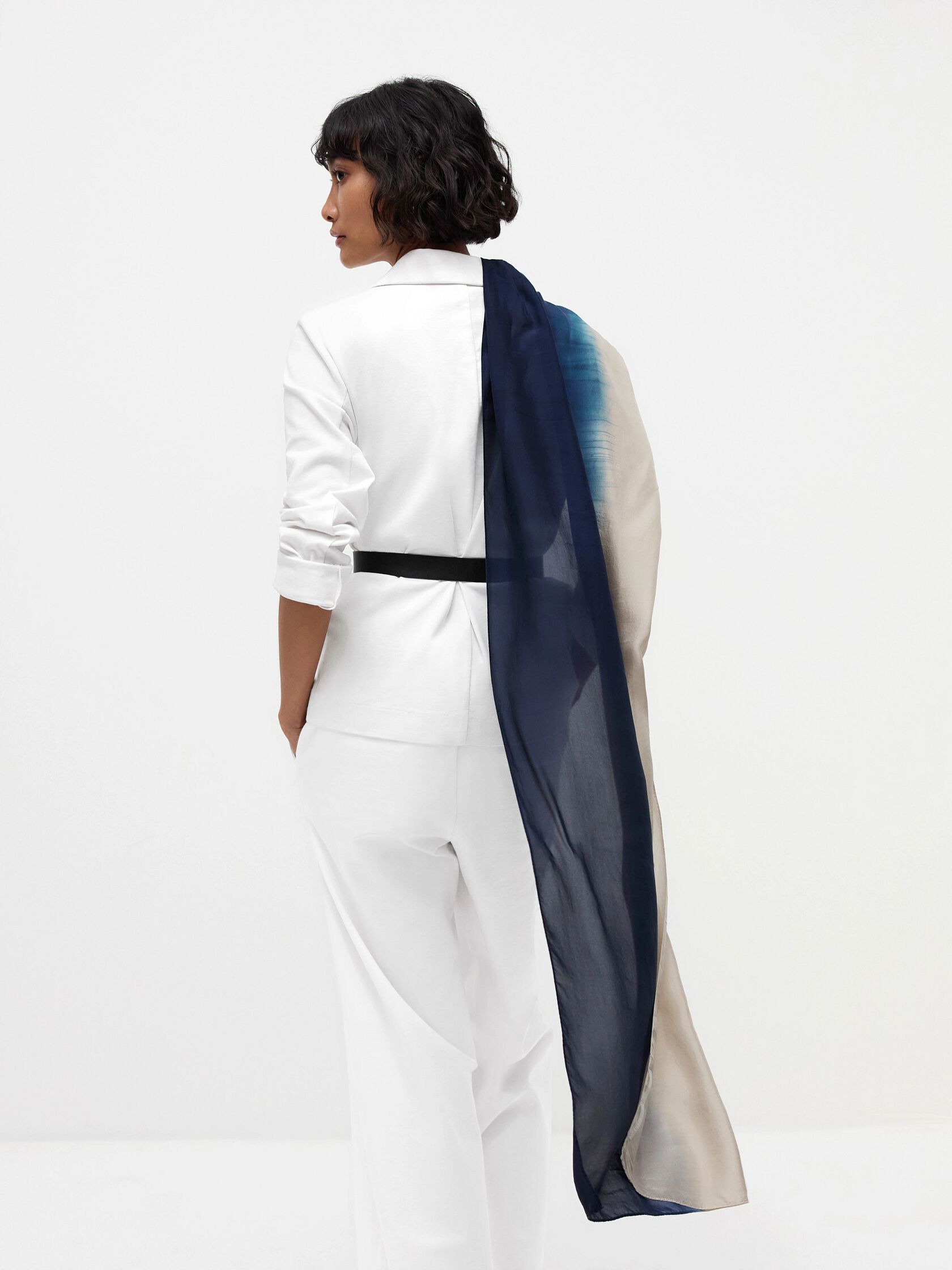 Hand-Dyed Abstract Silk Scarf