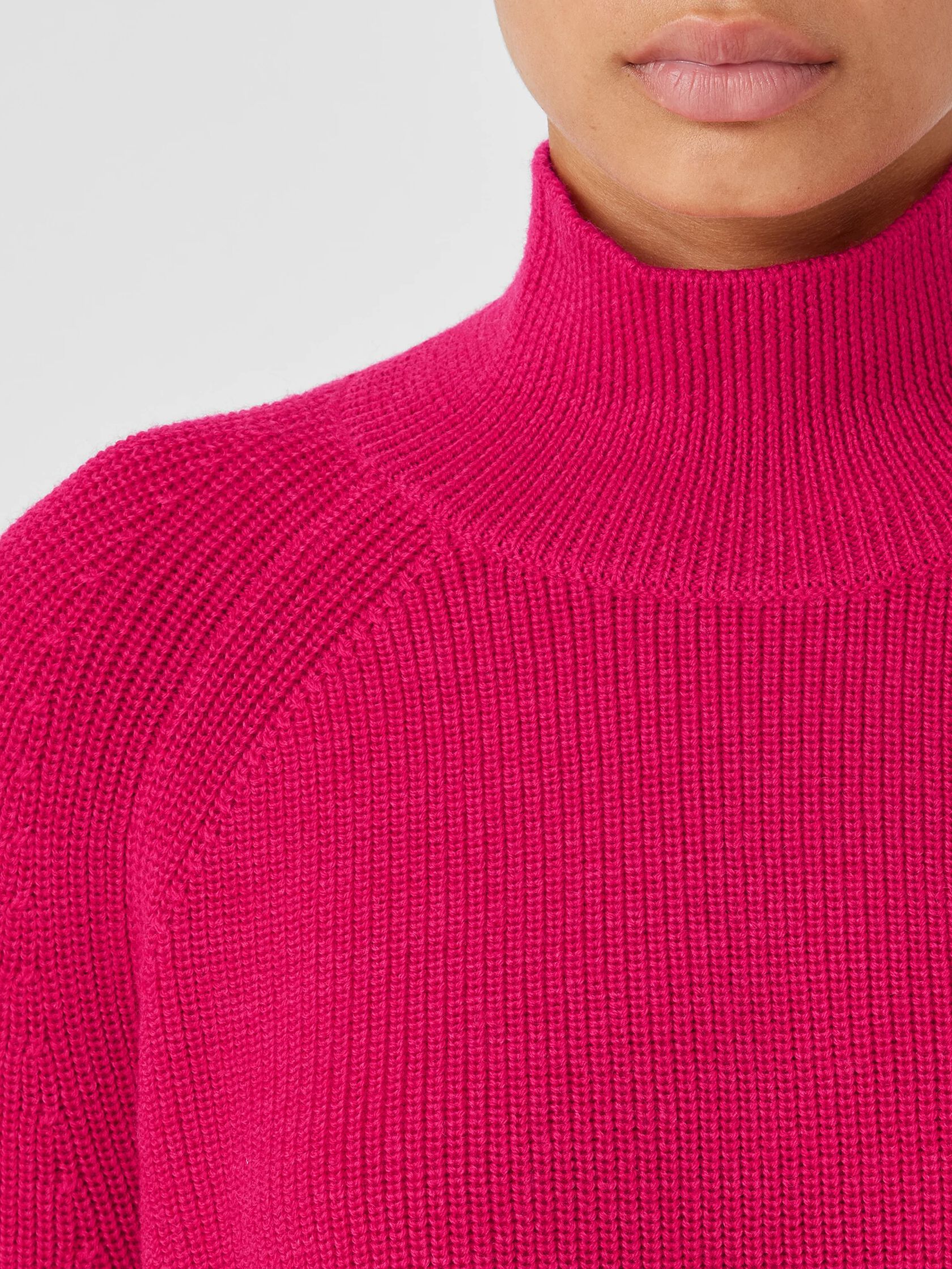 Merino Cropped Turtleneck Top in Regenerative Wool