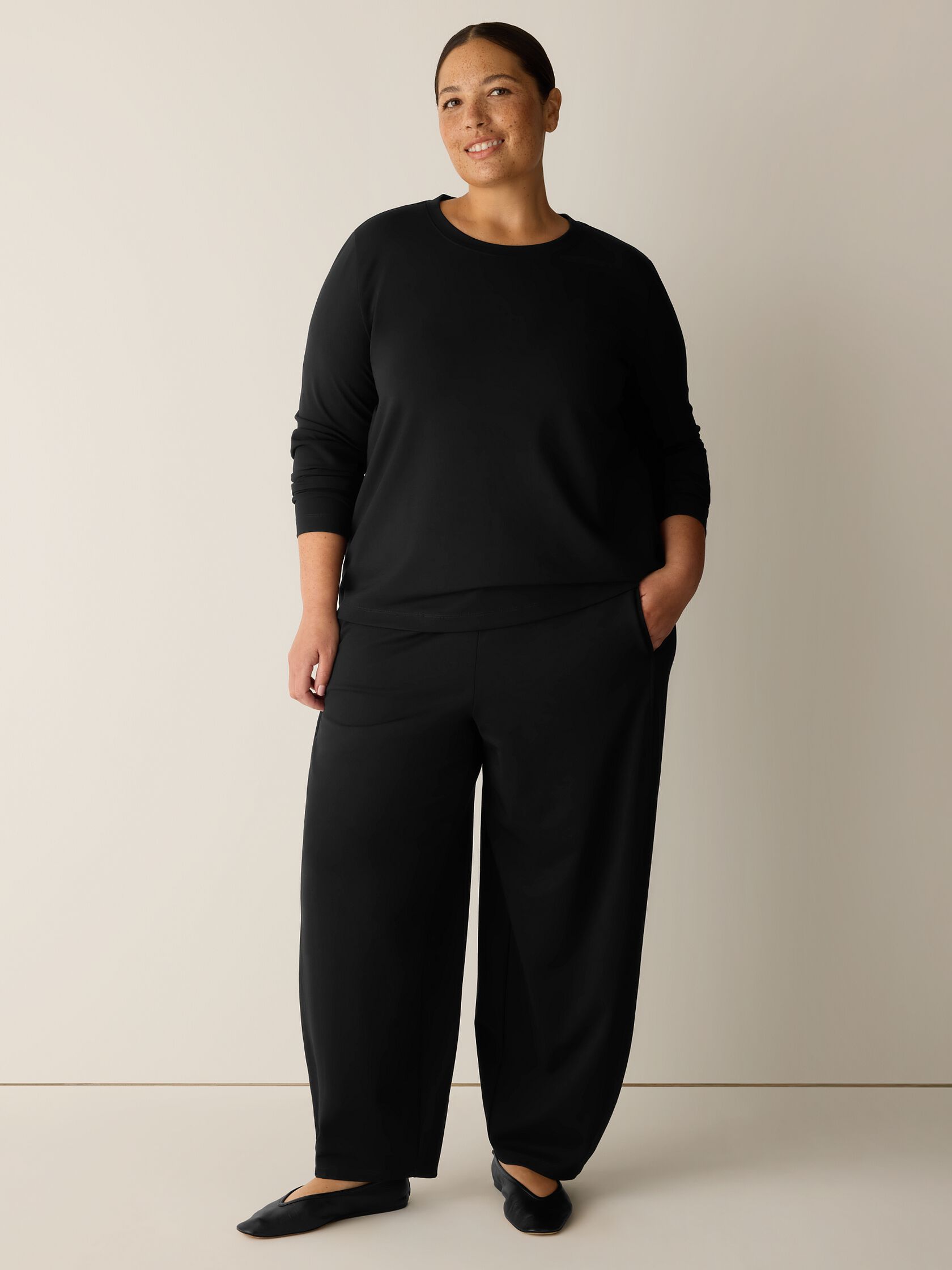 Extra-Fine Ponte Crew Neck Top