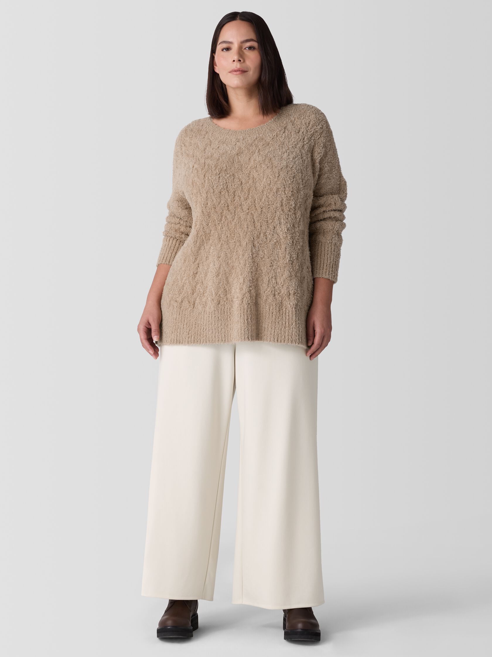 Fringed Organic Cotton Crew Neck Top