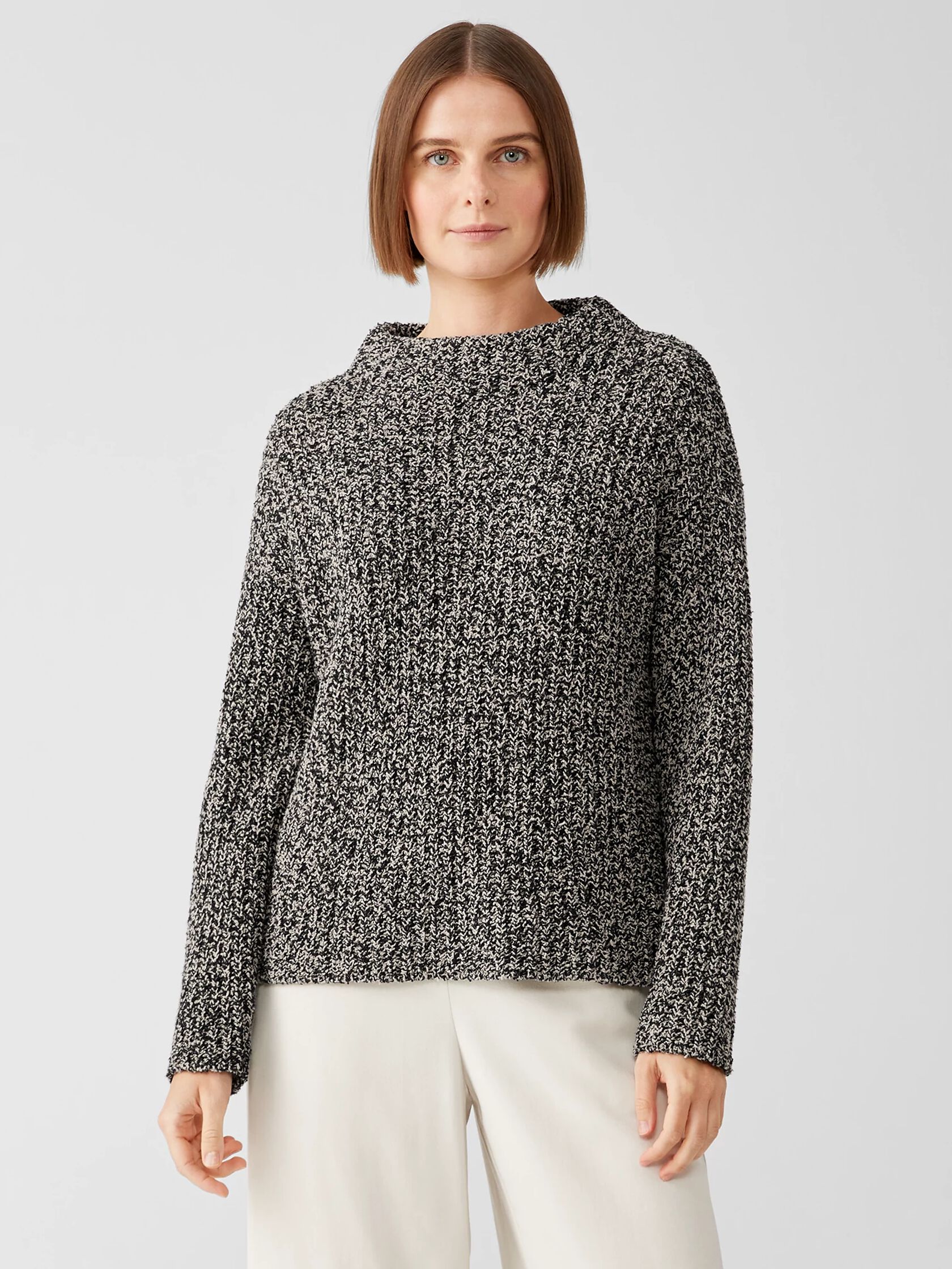 Peruvian Organic Cotton Boucle Box-Top | EILEEN FISHER