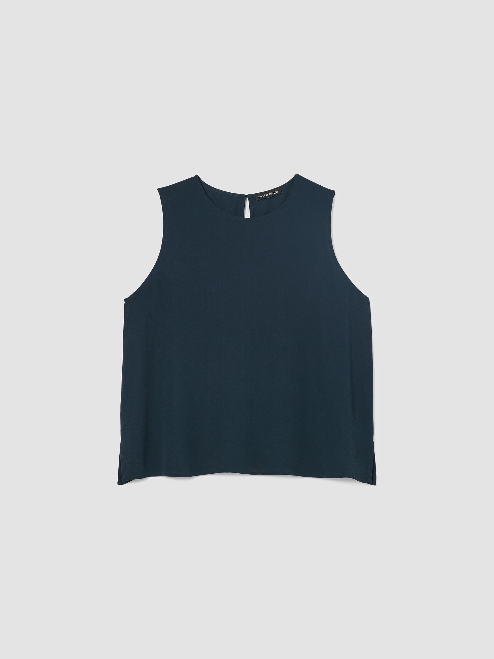 Silk Georgette Crepe Round Neck Tank