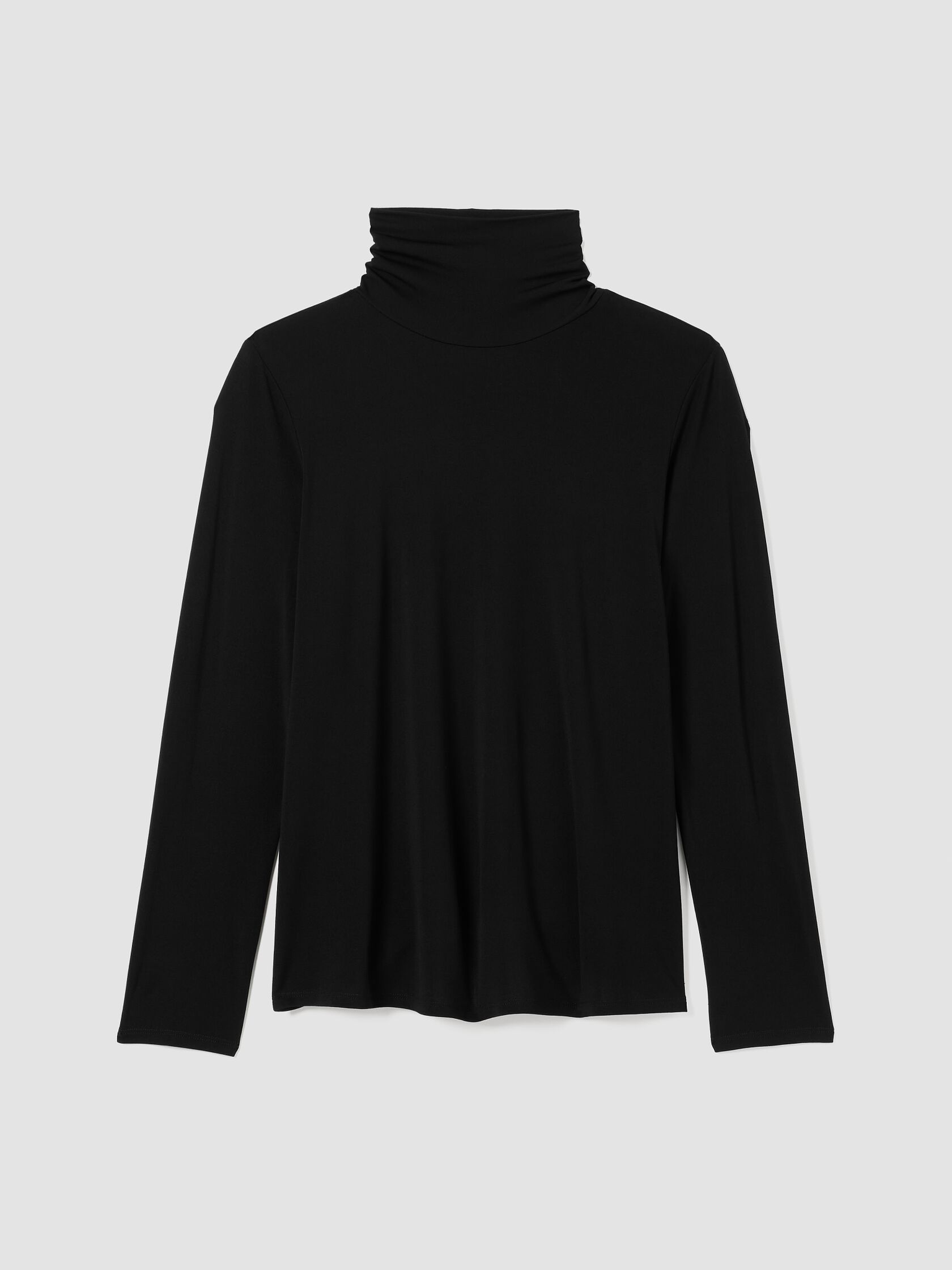 Stretch Silk Jersey Turtleneck Top