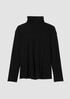 Stretch Silk Jersey Turtleneck Top