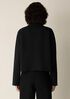Textured Cotton Doubleknit High Collar Jacket