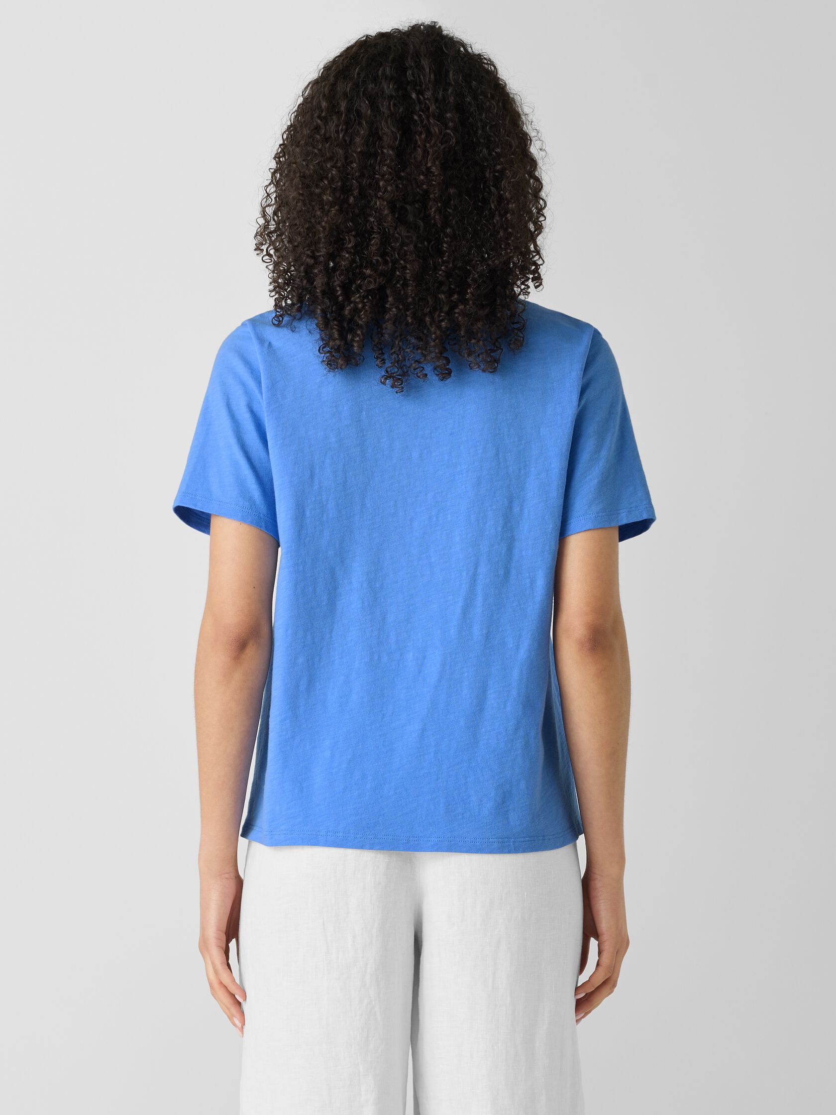 Organic Cotton Slubby Jersey V-Neck Tee