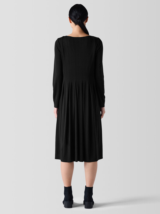 Stretch Silk Jersey Ballet Neck Dress